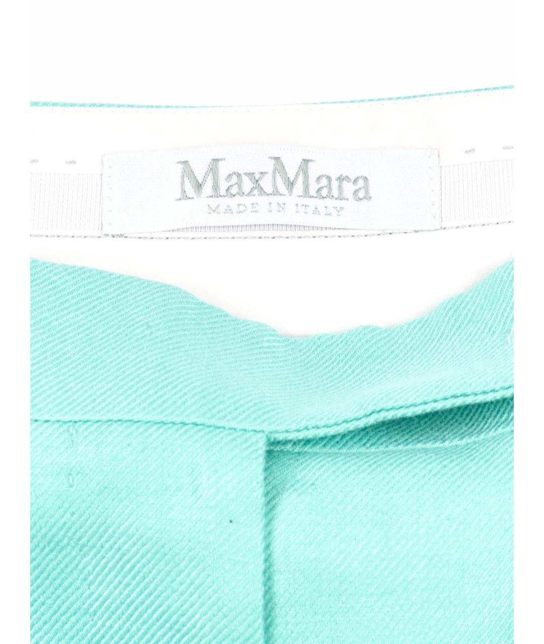 MAX MARA Бирюзовые льняные шорты, фото 6