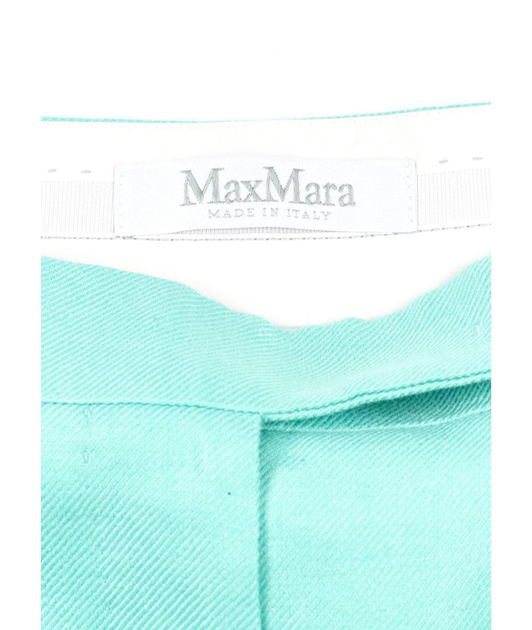 MAX MARA Бирюзовые льняные шорты, фото 3