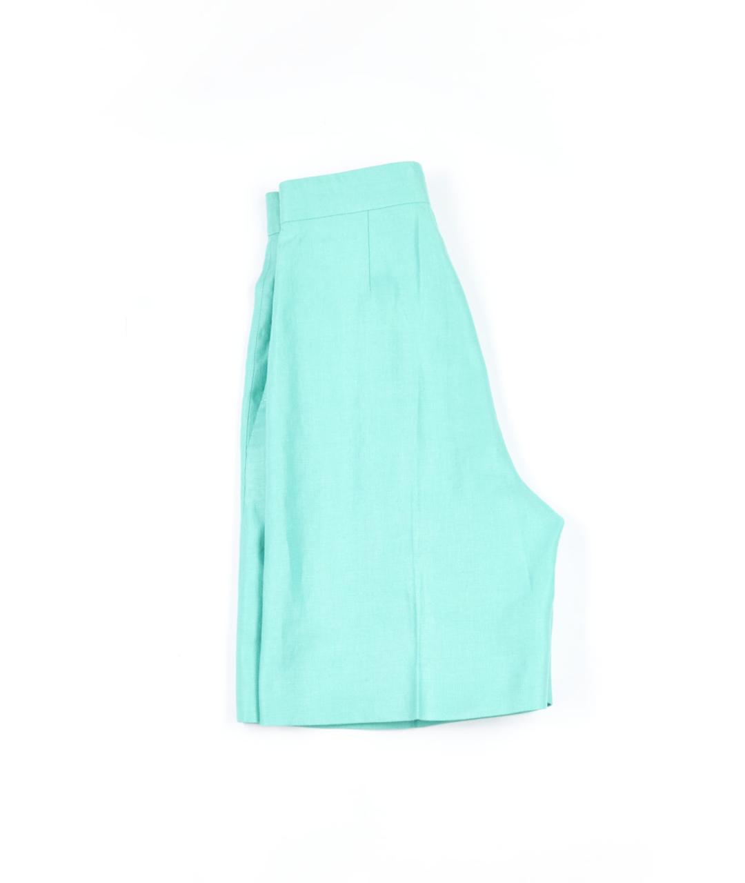 MAX MARA Бирюзовые льняные шорты, фото 2