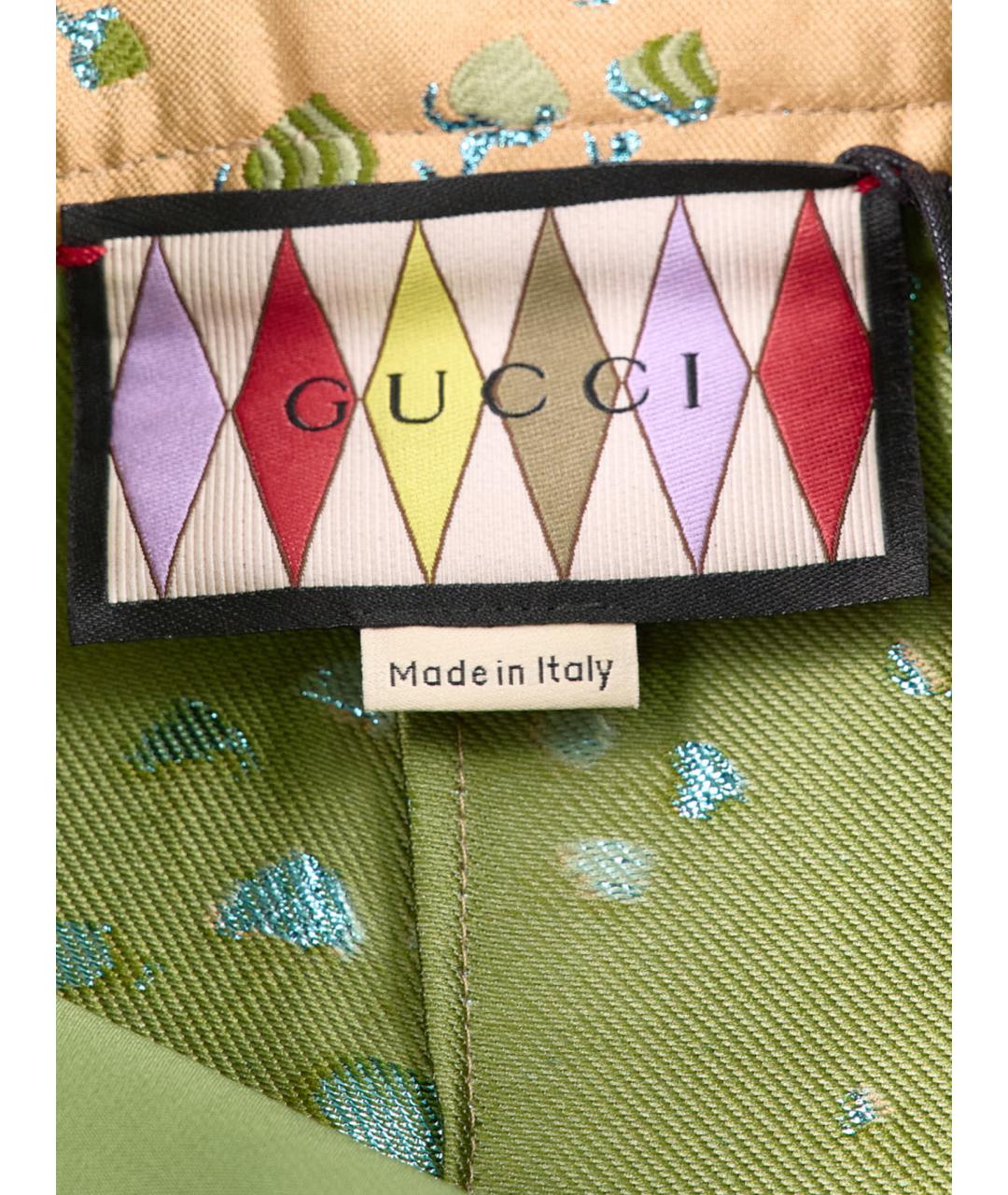 GUCCI Желтые полиэстеровые шорты, фото 7