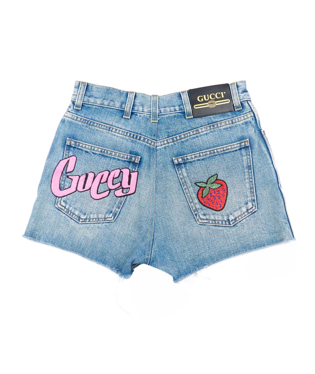 GUCCI Синие хлопковые шорты, фото 7