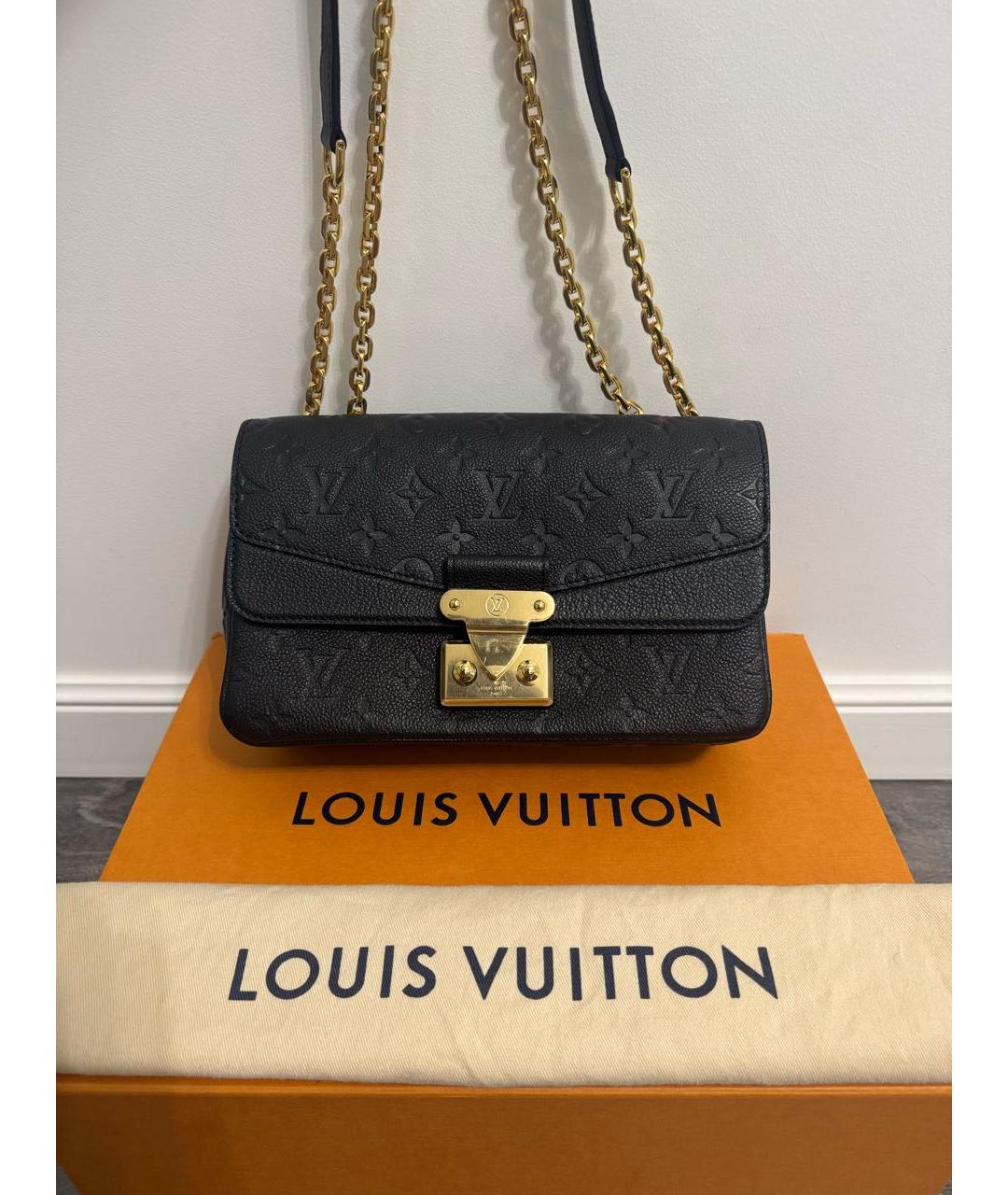 LOUIS VUITTON Черная кожаная сумка через плечо, фото 9