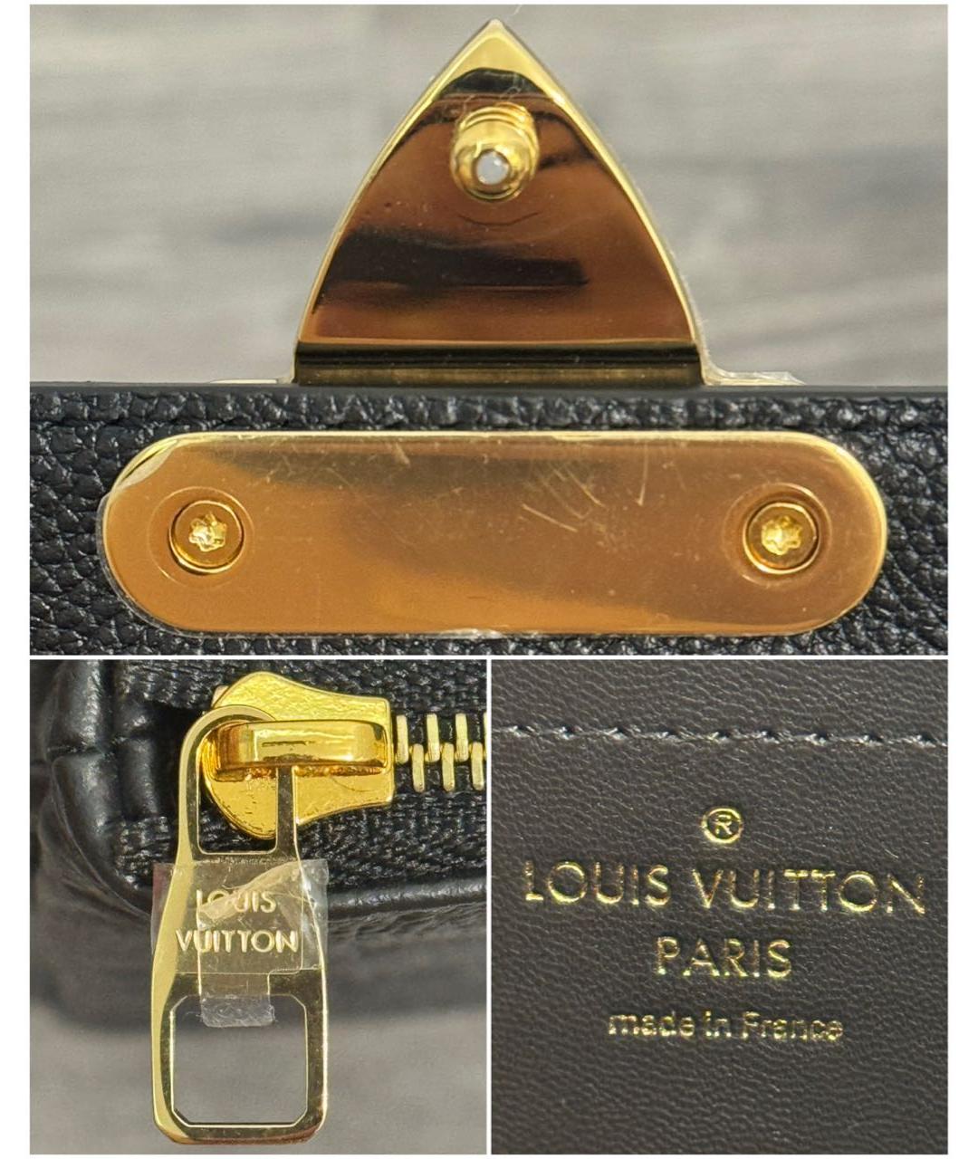 LOUIS VUITTON Черная кожаная сумка через плечо, фото 7