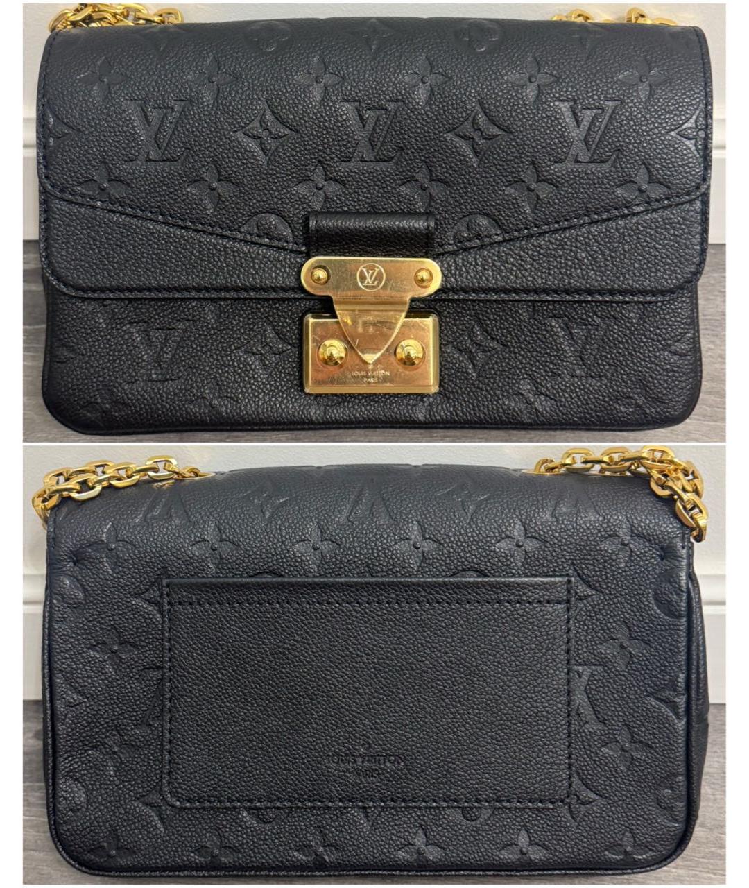 LOUIS VUITTON Черная кожаная сумка через плечо, фото 2