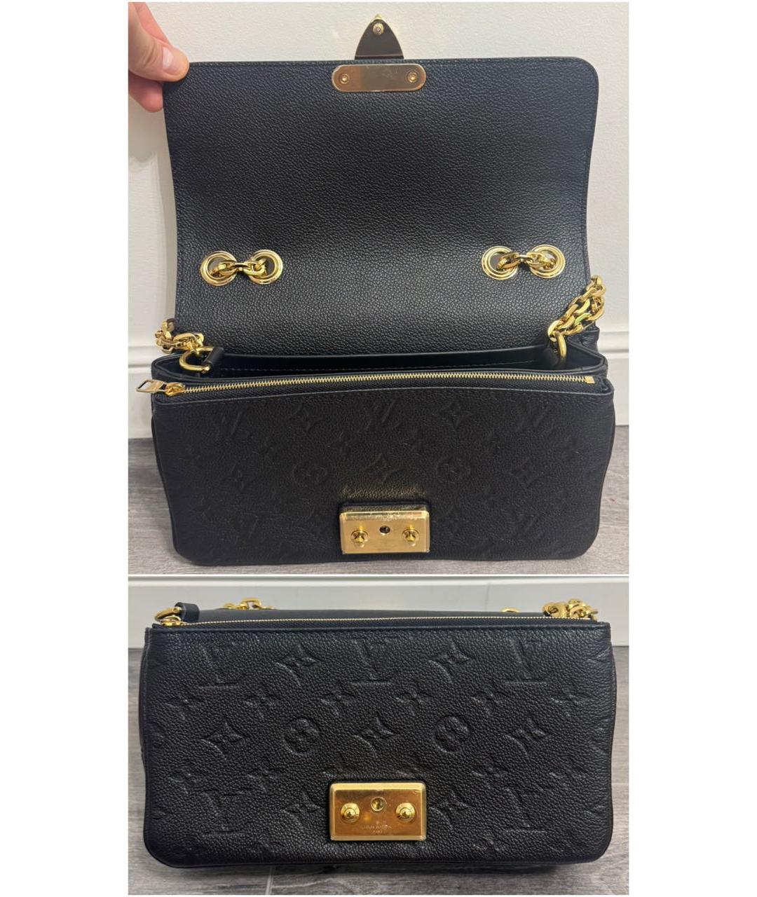 LOUIS VUITTON Черная кожаная сумка через плечо, фото 5
