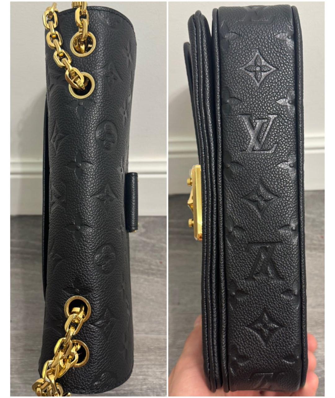 LOUIS VUITTON Черная кожаная сумка через плечо, фото 3