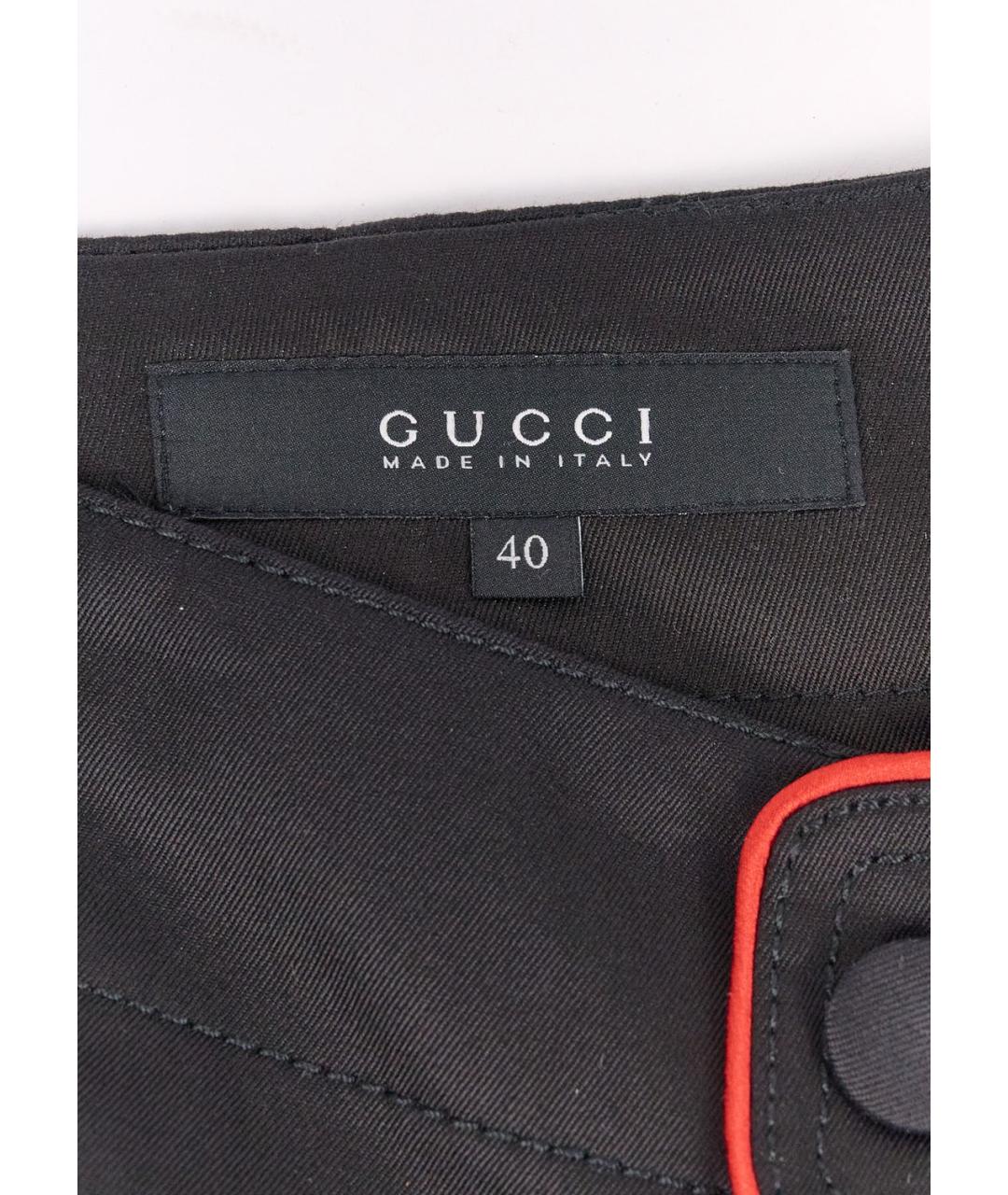 GUCCI Черные хлопко-эластановые шорты, фото 3