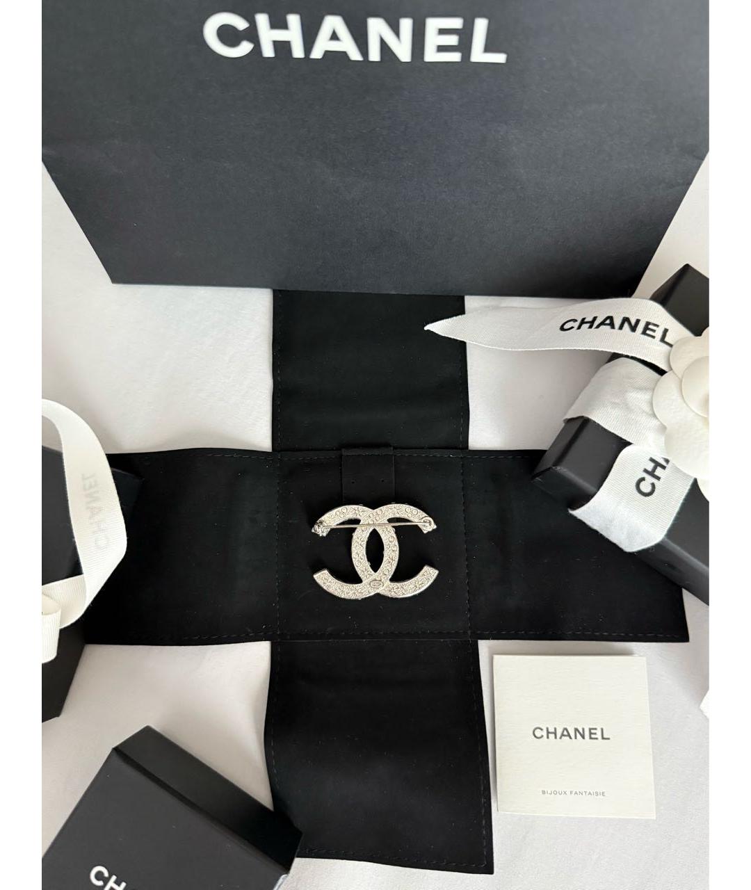 CHANEL Серебряная металлическая булавка / брошь, фото 4