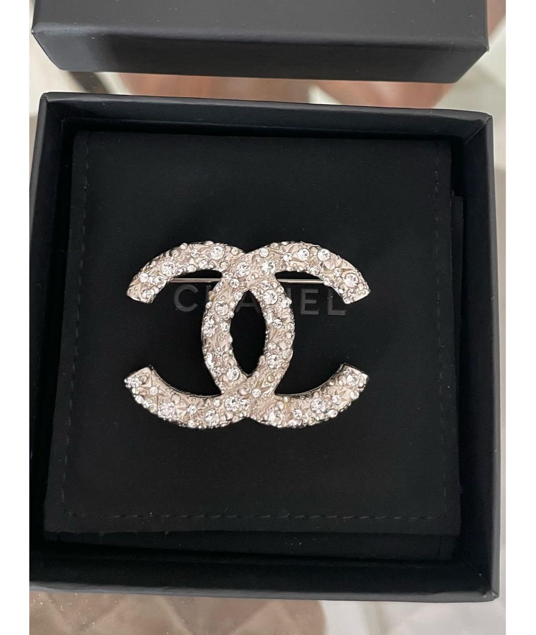 CHANEL Серебряная металлическая булавка / брошь, фото 2