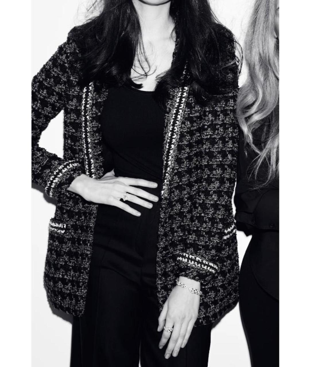 CHANEL Антрацитовый твидовый жакет/пиджак, фото 5