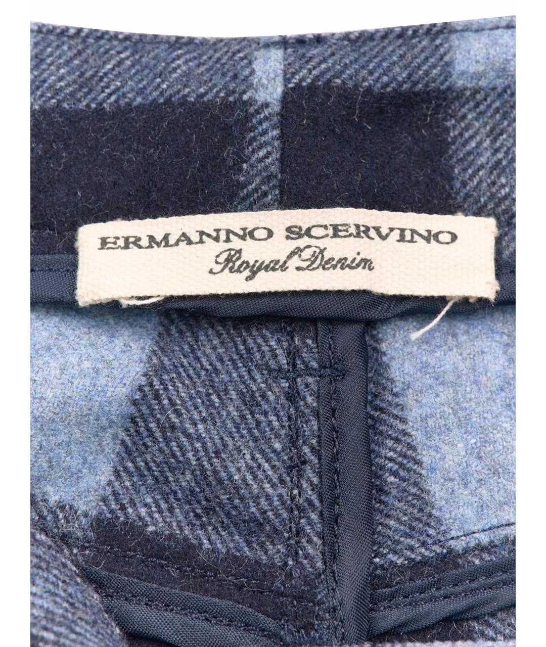 ERMANNO SCERVINO Темно-синие шерстяные шорты, фото 7