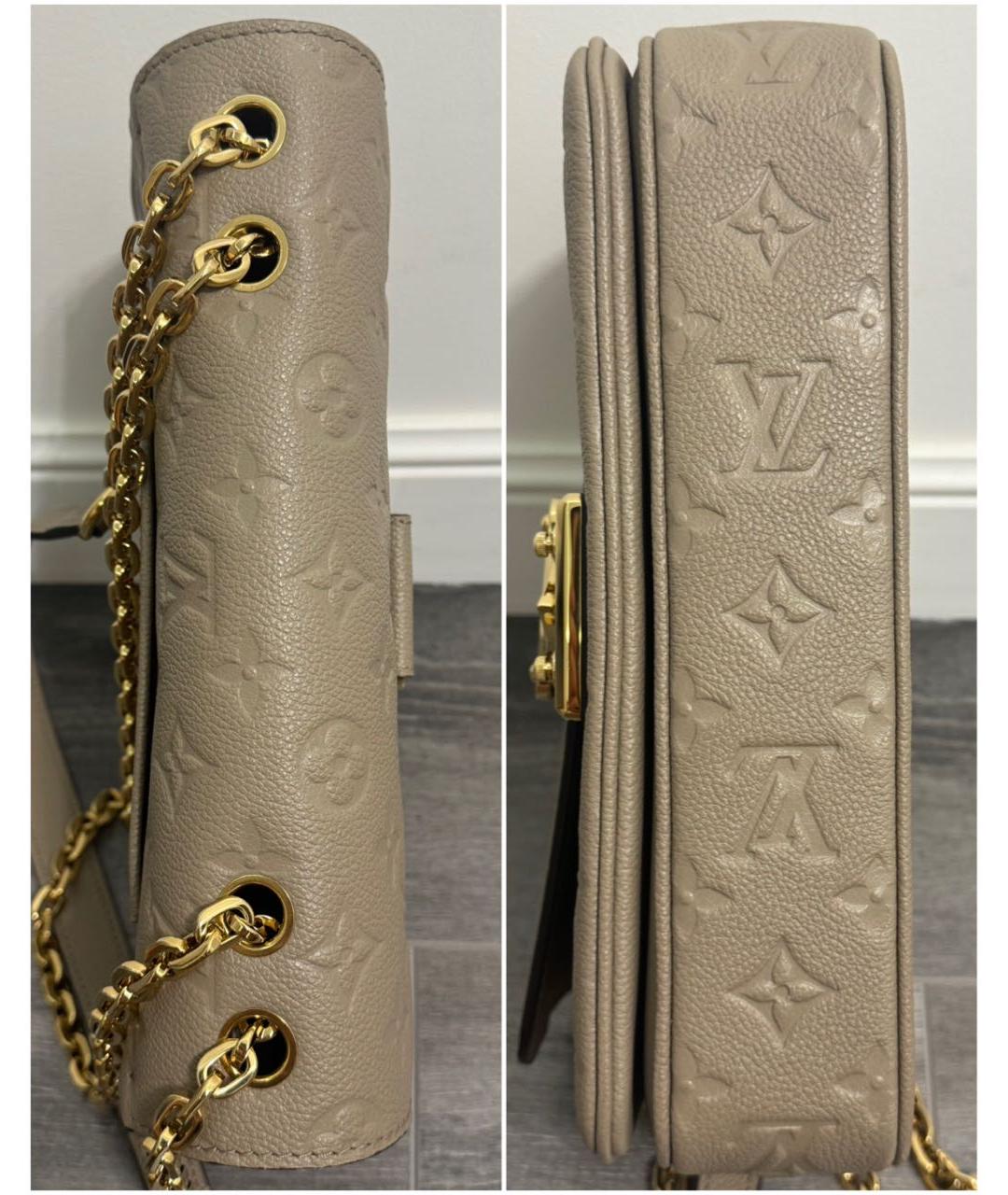 LOUIS VUITTON Бежевая кожаная сумка через плечо, фото 4