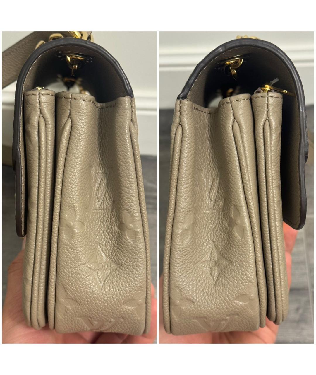 LOUIS VUITTON Бежевая кожаная сумка через плечо, фото 3