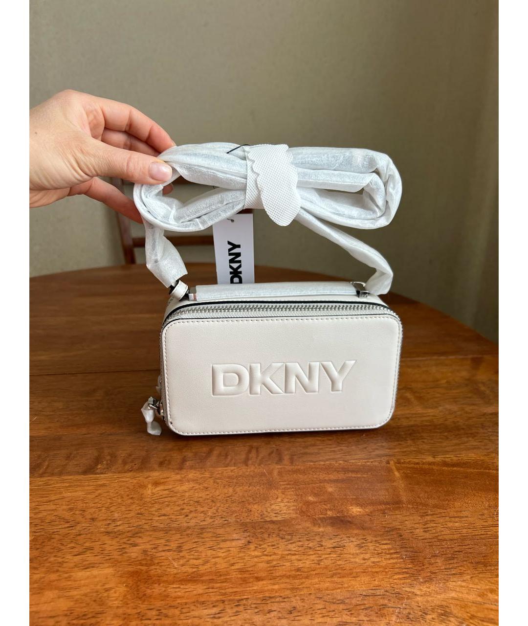 DKNY Белая сумка через плечо из искусственной кожи, фото 7