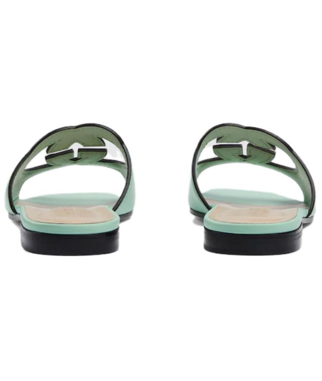 GUCCI Бирюзовые шлепанцы, фото 4
