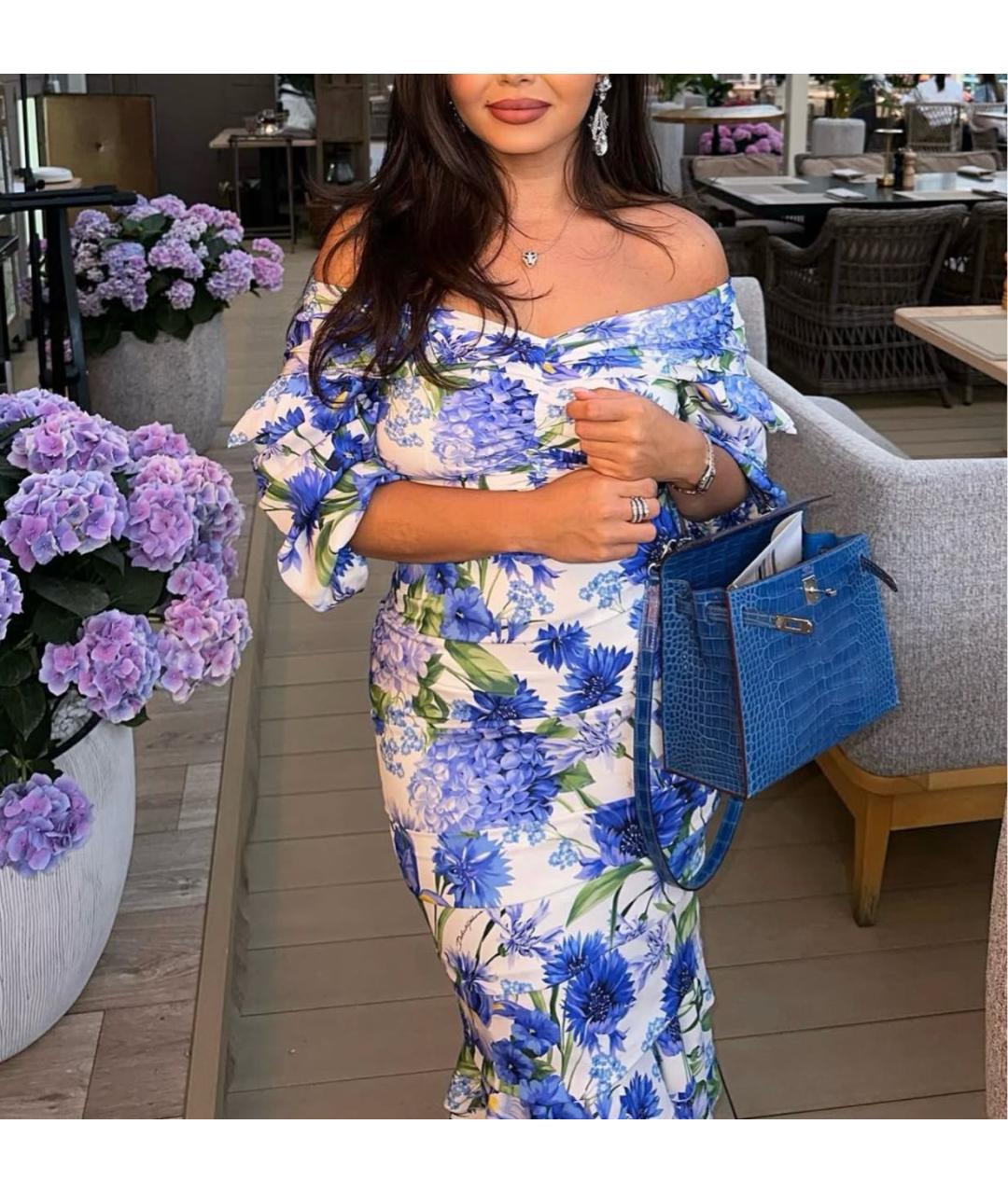 DOLCE&GABBANA Голубое вечернее платье, фото 3