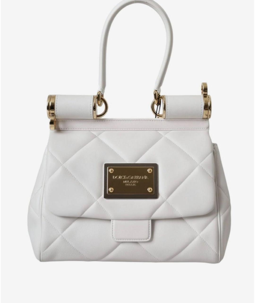 DOLCE&GABBANA Белая сумка с короткими ручками, фото 5