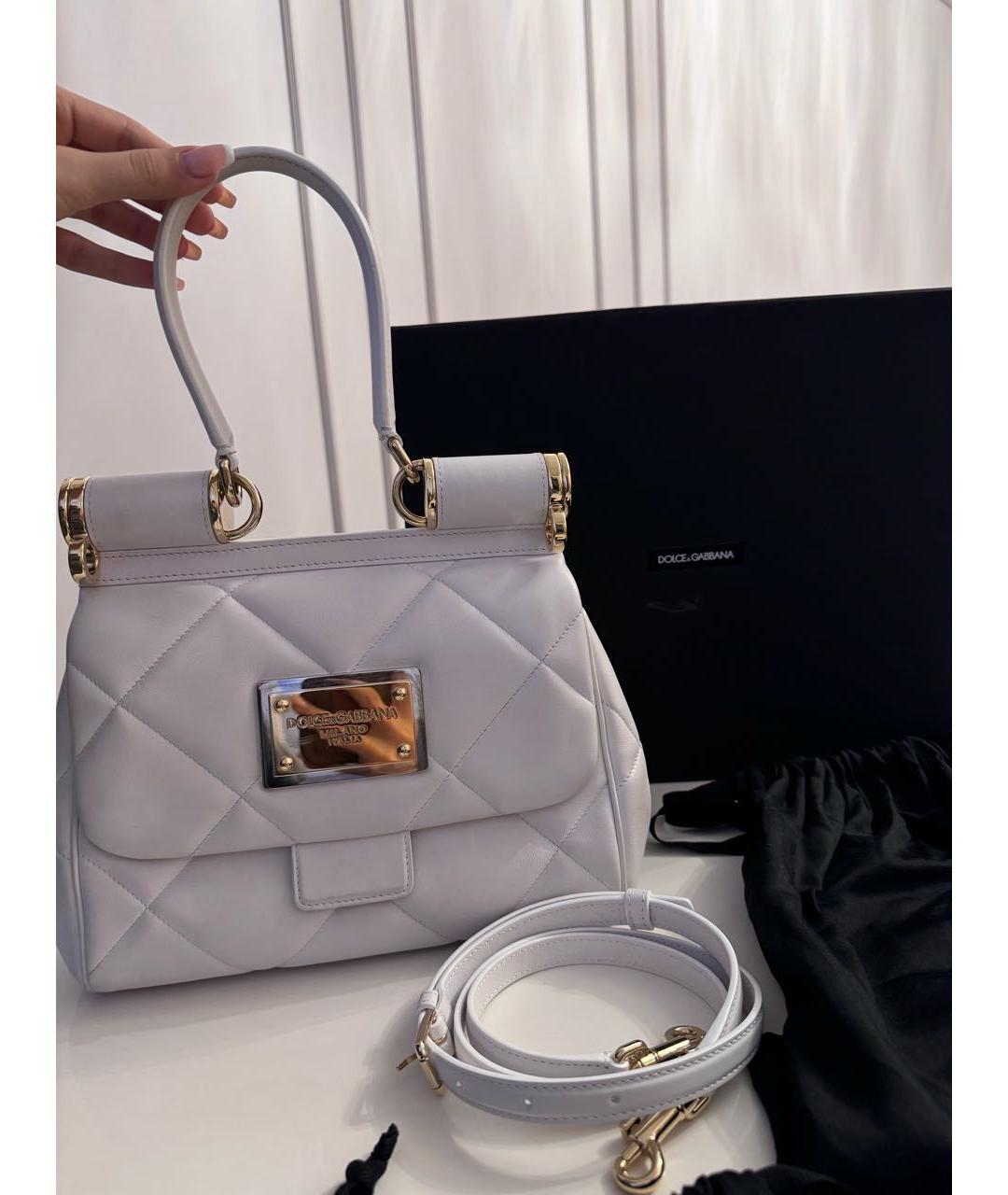 DOLCE&GABBANA Белая сумка с короткими ручками, фото 6