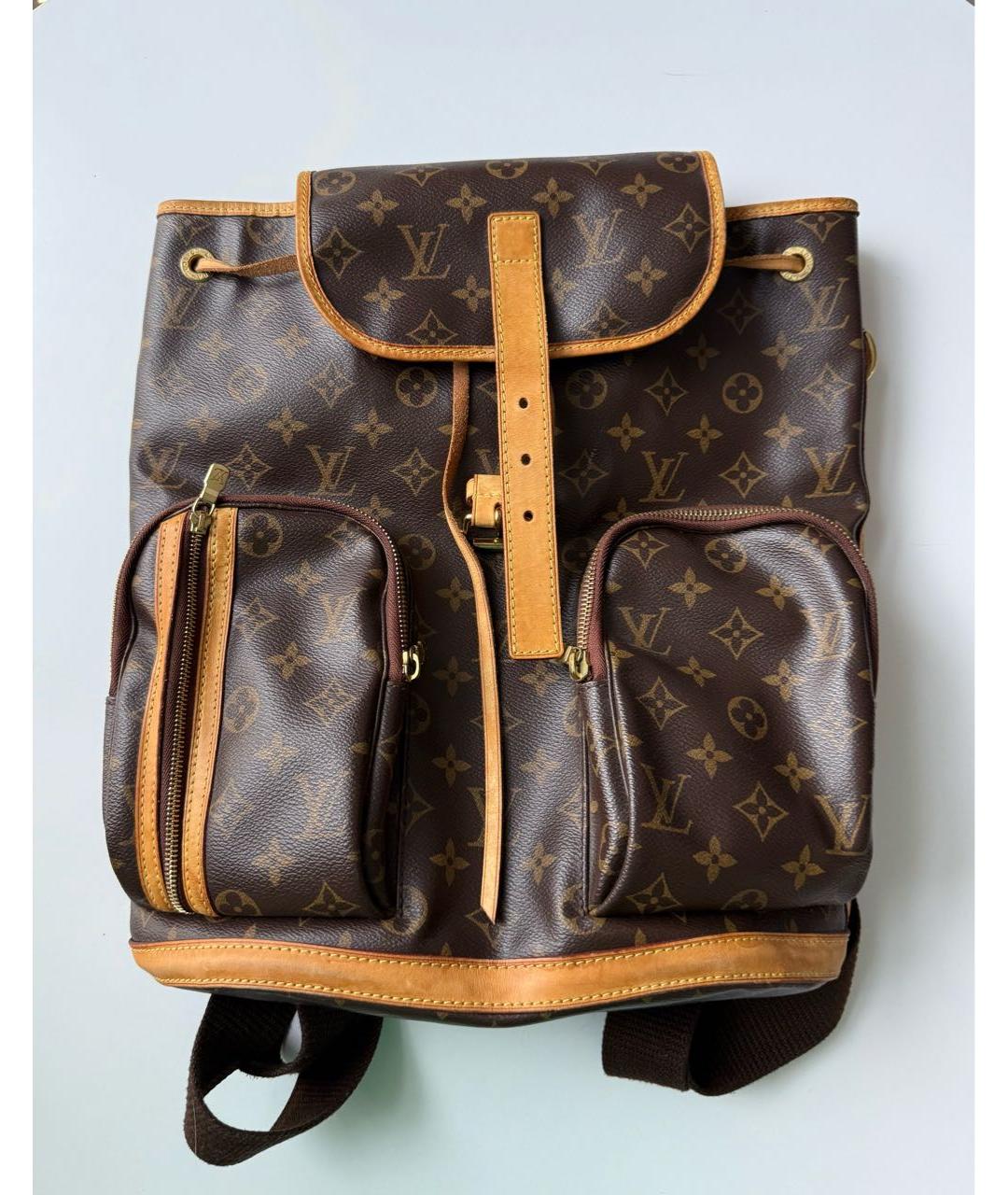 LOUIS VUITTON Коричневый кожаный рюкзак, фото 7