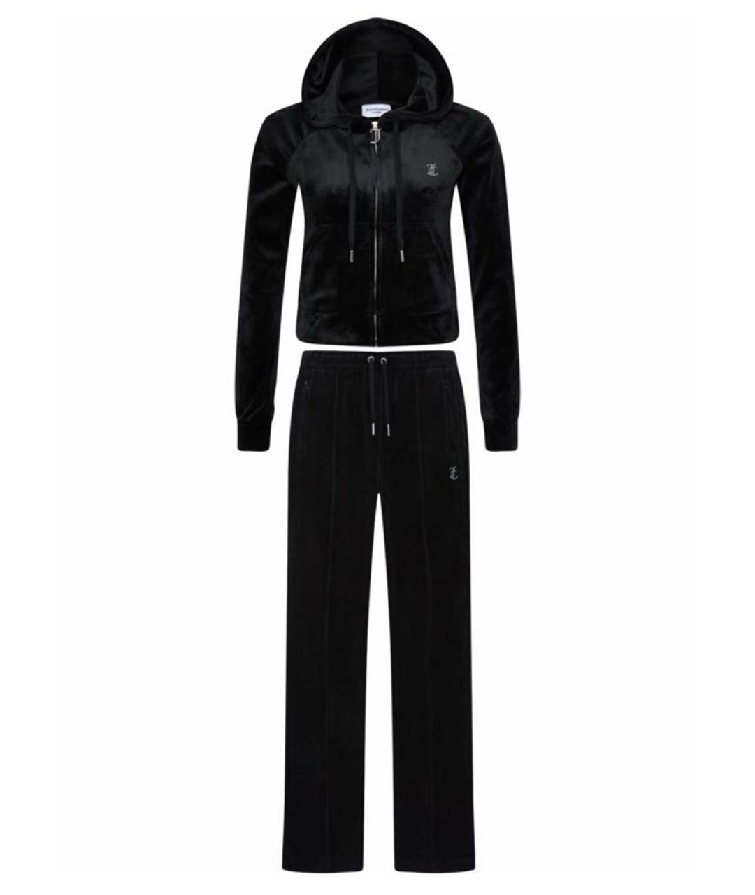 JUICY COUTURE Черный велюровый костюм с брюками, фото 1