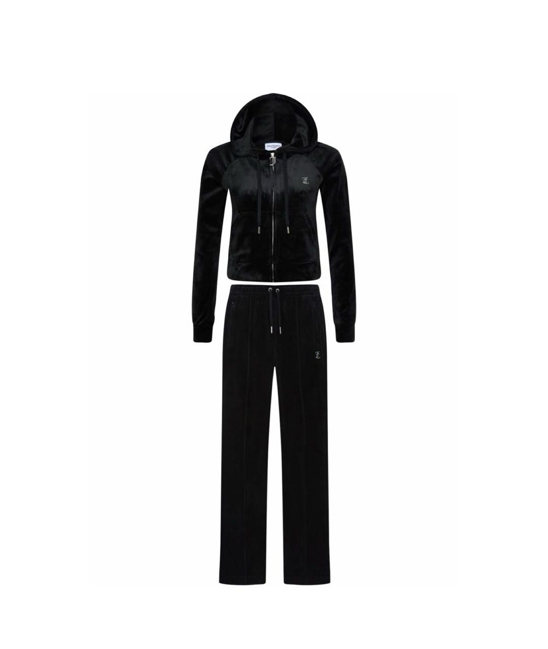 JUICY COUTURE Черный велюровый костюм с брюками, фото 9