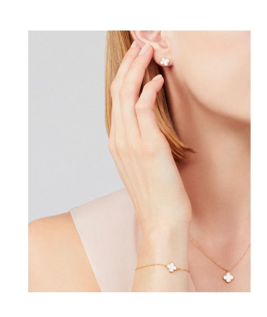 VAN CLEEF & ARPELS Белые серьги из желтого золота, фото 2