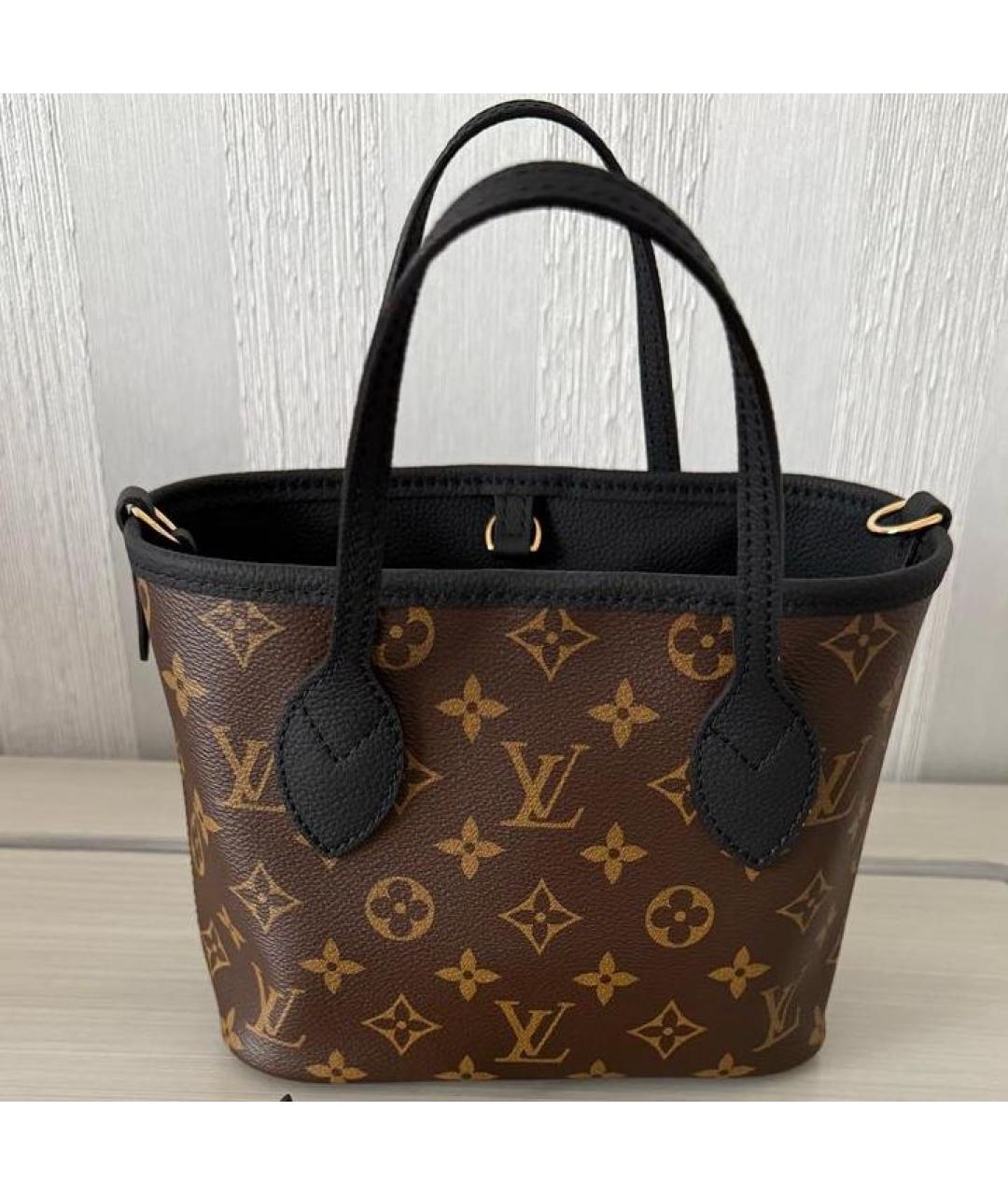 LOUIS VUITTON Черная кожаная сумка с короткими ручками, фото 3