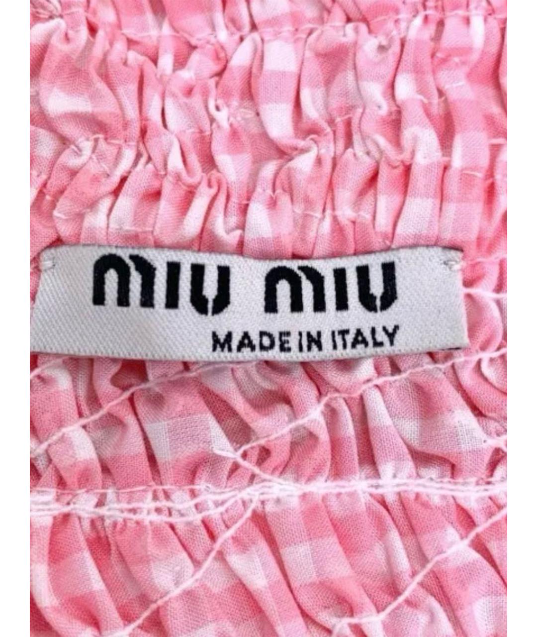 MIU MIU Розовая хлопковая рубашка, фото 9