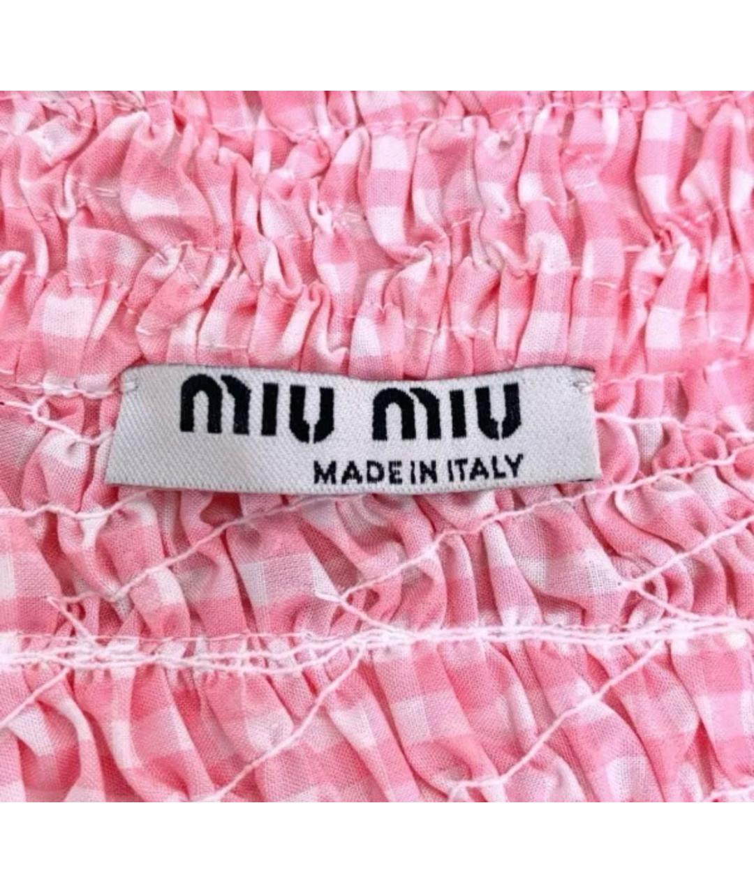 MIU MIU Розовая хлопковая рубашка, фото 5