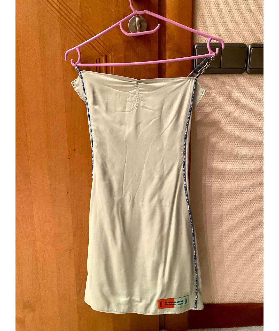 HERON PRESTON Салатовыое вискозное коктейльное платье, фото 5