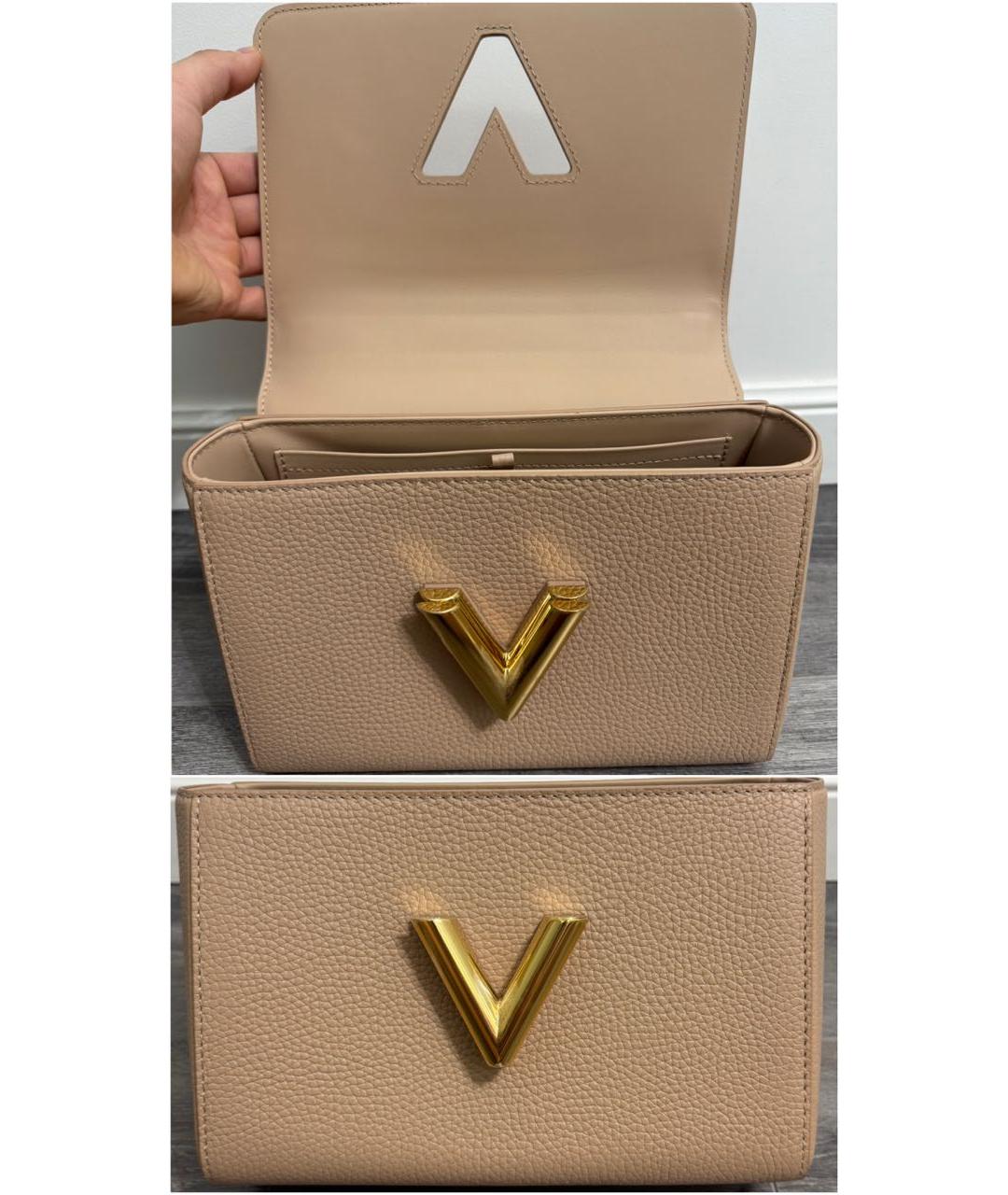 LOUIS VUITTON Бежевая кожаная сумка через плечо, фото 5