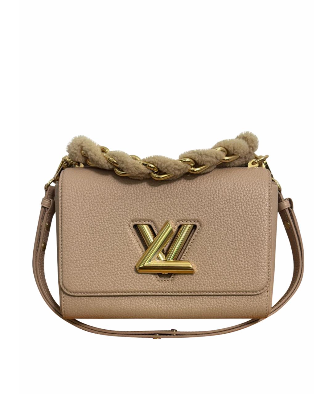 LOUIS VUITTON Бежевая кожаная сумка через плечо, фото 1