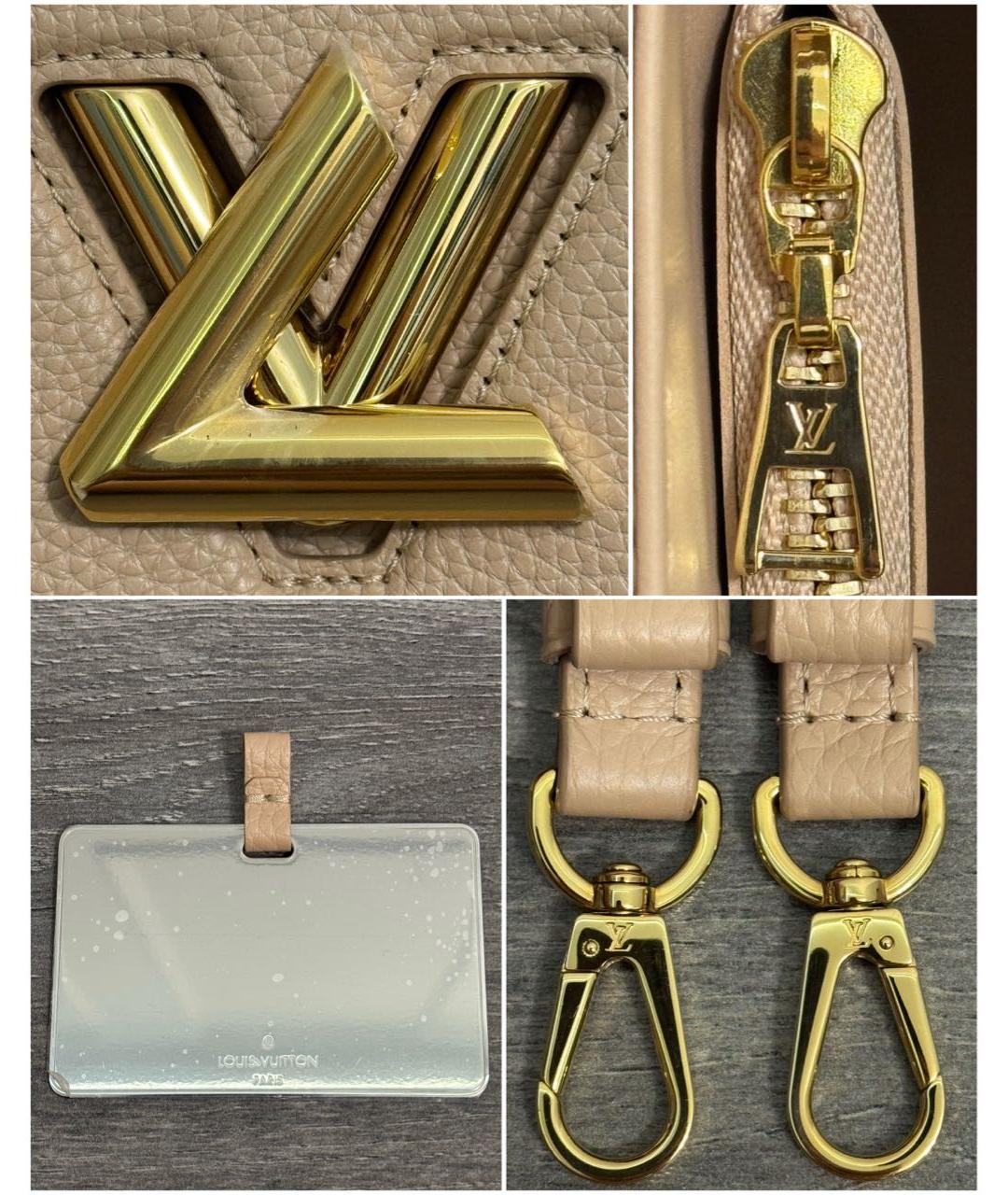 LOUIS VUITTON Бежевая кожаная сумка через плечо, фото 6