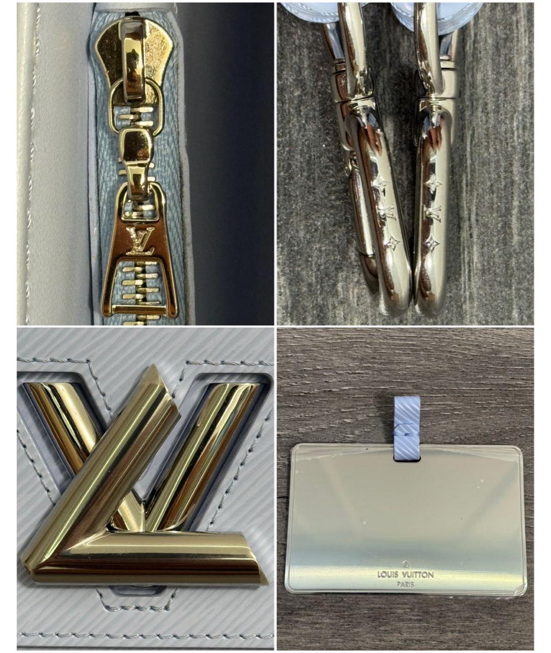 LOUIS VUITTON Голубая кожаная сумка через плечо, фото 6