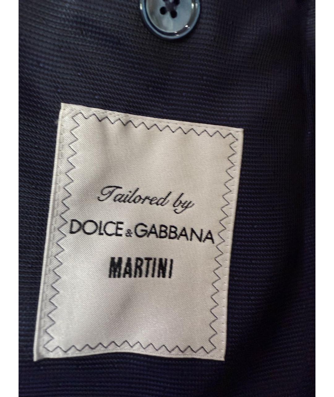 DOLCE&GABBANA Темно-синий шерстяной пиджак, фото 6