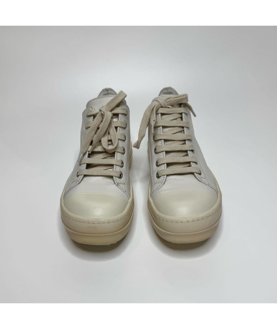 RICK OWENS Белые кожаные кеды, фото 2
