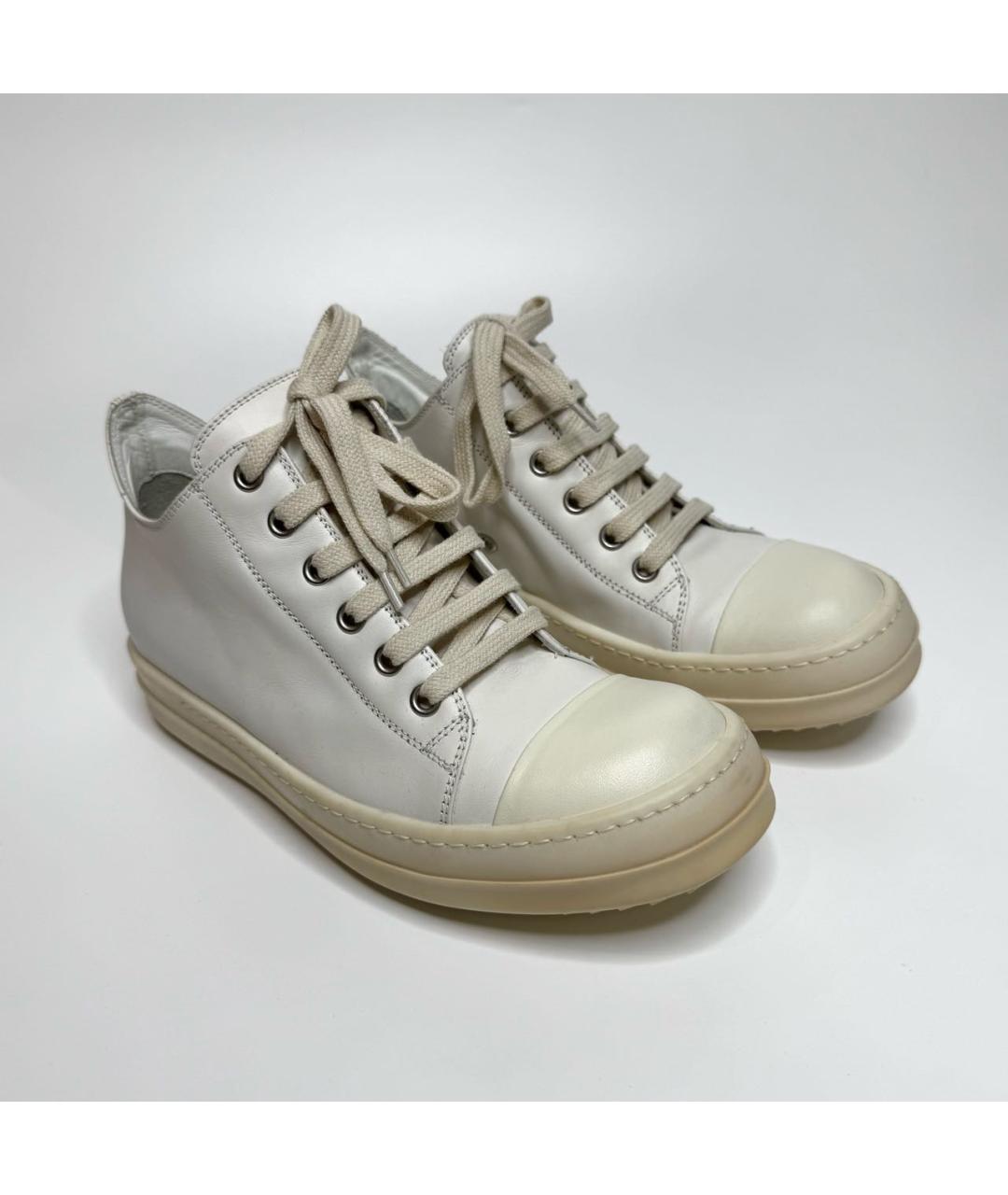 RICK OWENS Белые кожаные кеды, фото 6