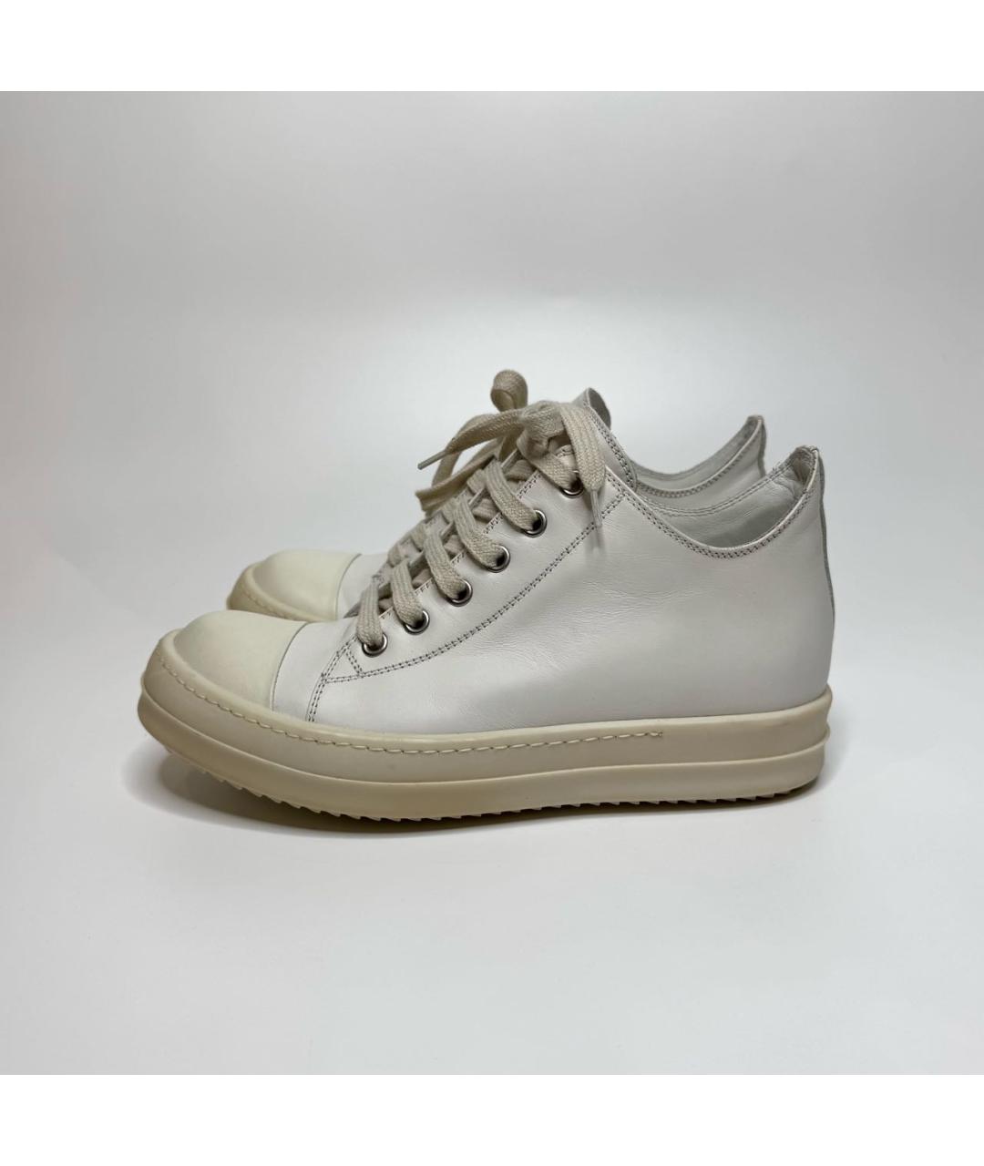 RICK OWENS Белые кожаные кеды, фото 5