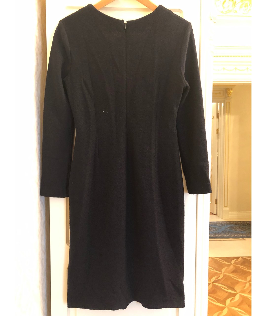 ST. JOHN Черное шерстяное коктейльное платье, фото 2