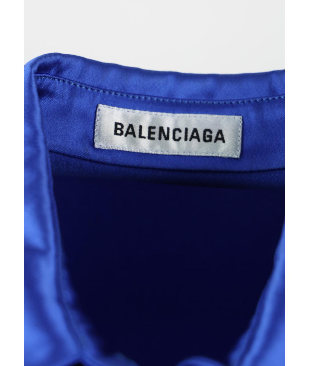 BALENCIAGA Синяя ацетатная блузы, фото 3