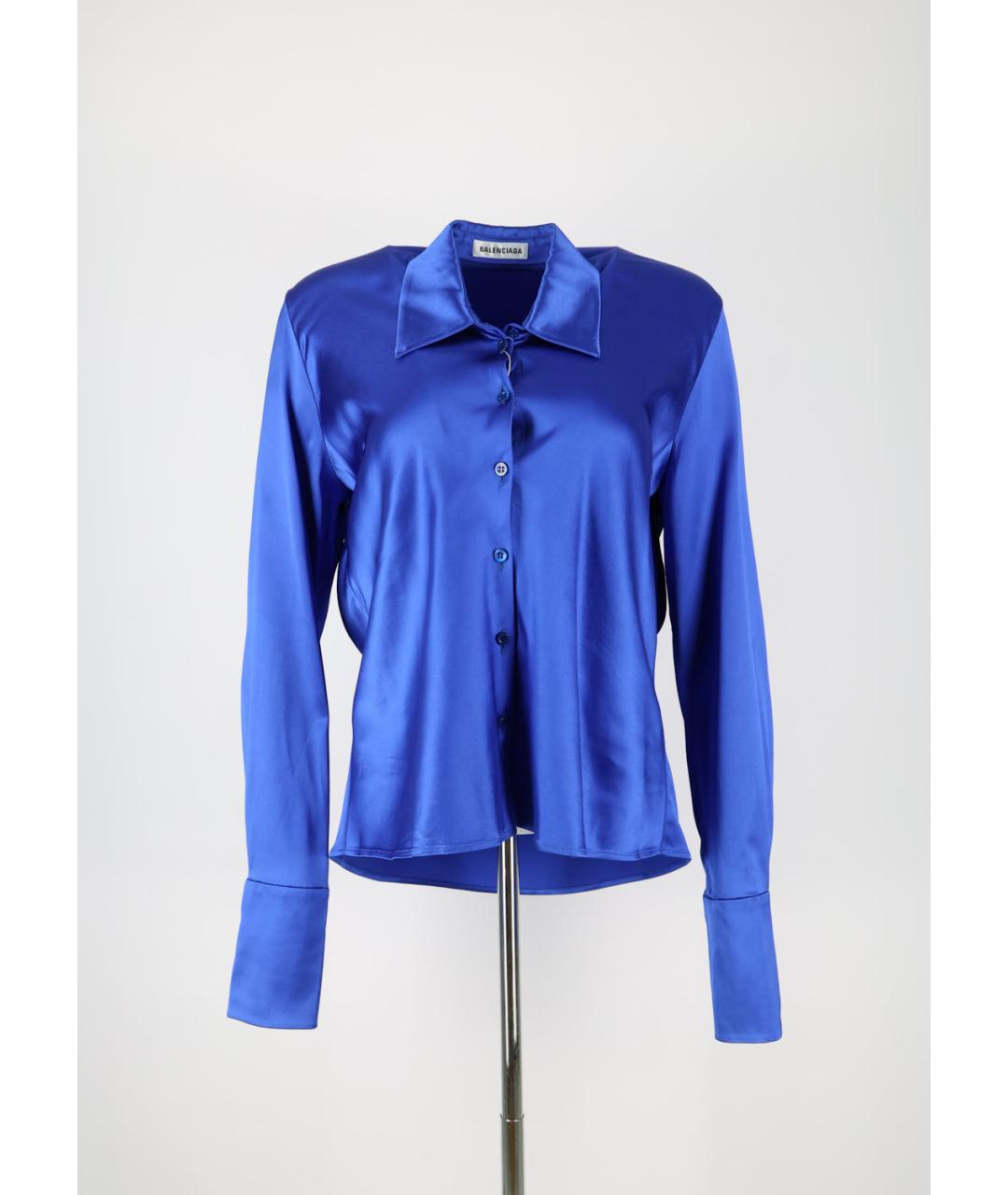 BALENCIAGA Синяя ацетатная блузы, фото 5