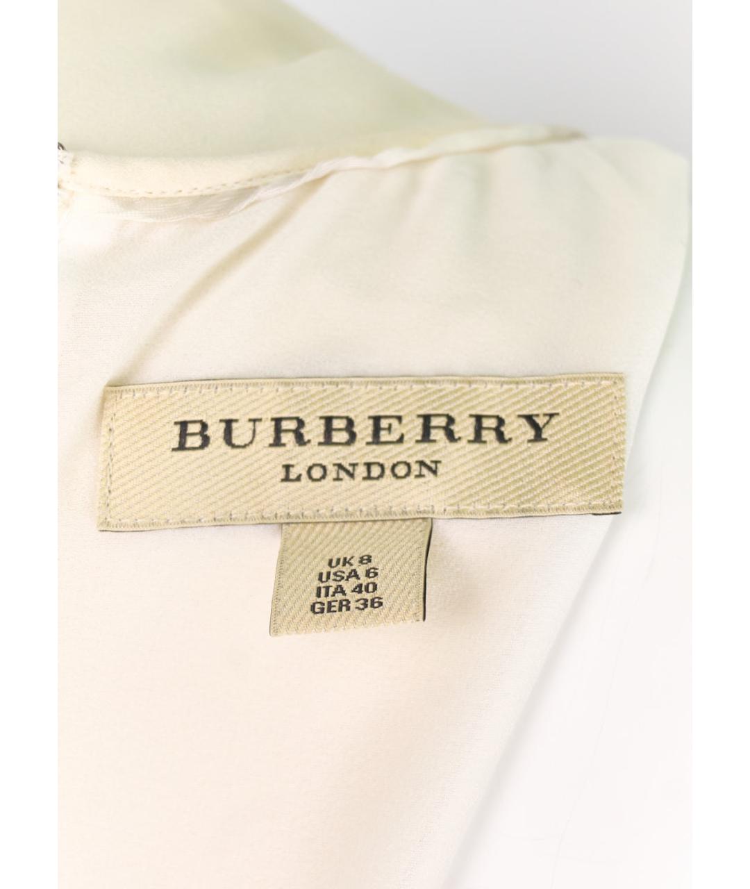 BURBERRY Белая шелковая блузы, фото 3