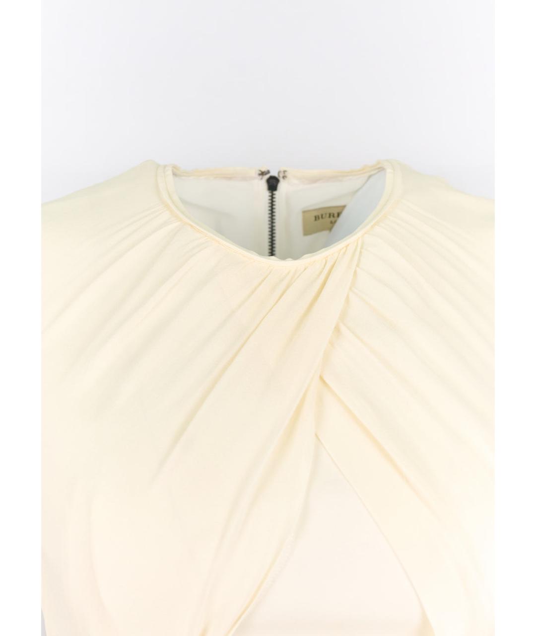 BURBERRY Белая шелковая блузы, фото 4