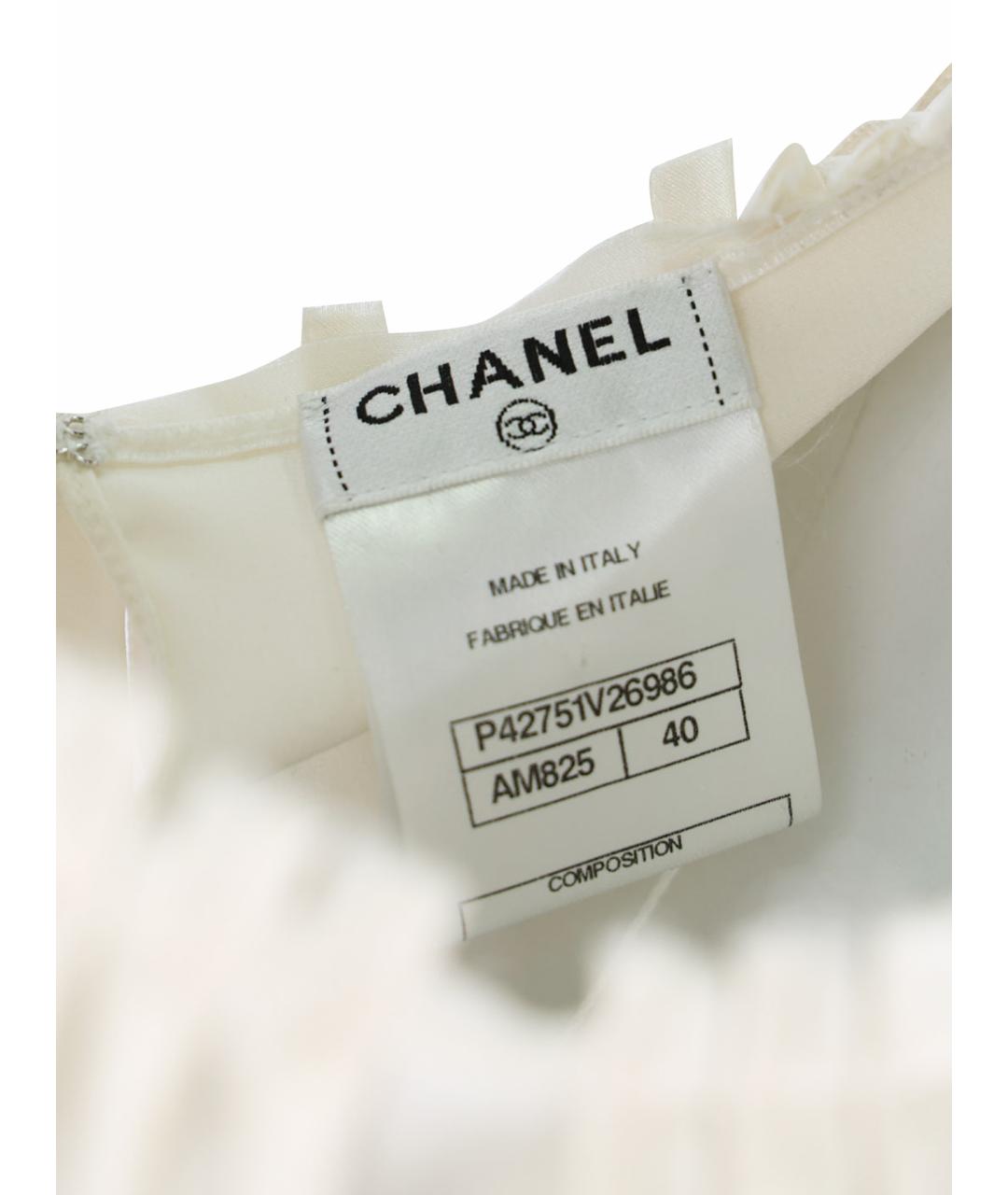 CHANEL Белая шелковая блузы, фото 6