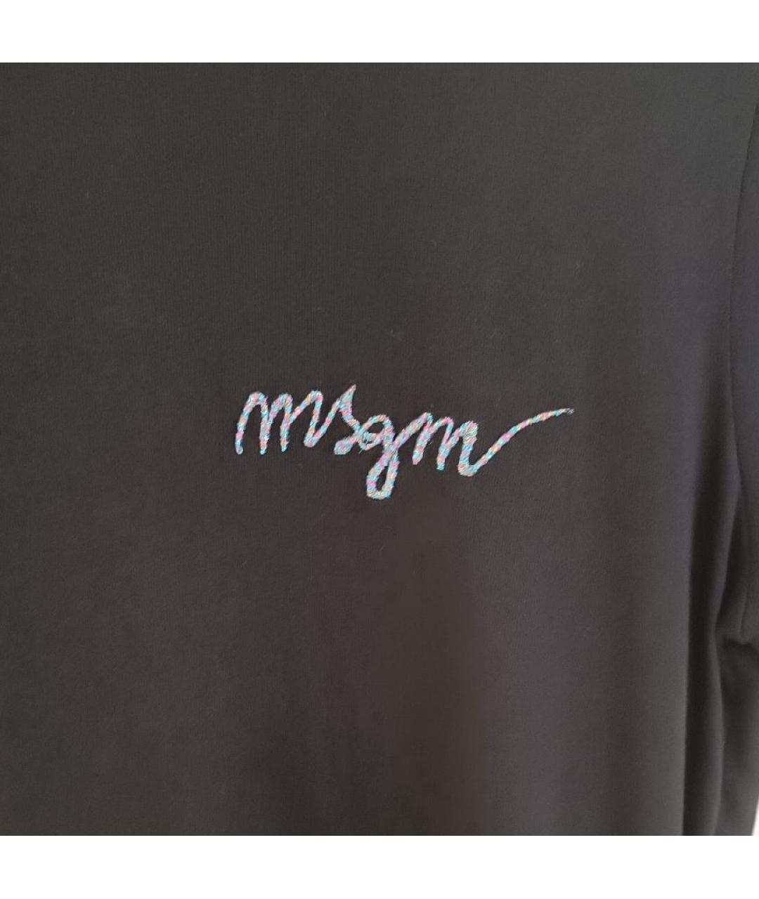 MSGM Черная хлопковая футболка, фото 4