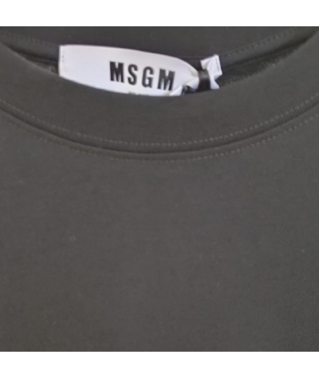 MSGM Черная хлопковая футболка, фото 3
