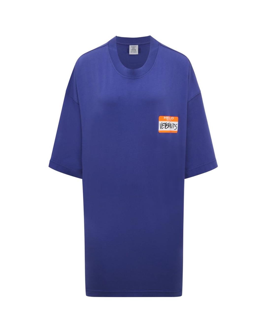 VETEMENTS Синяя хлопковая футболка, фото 1