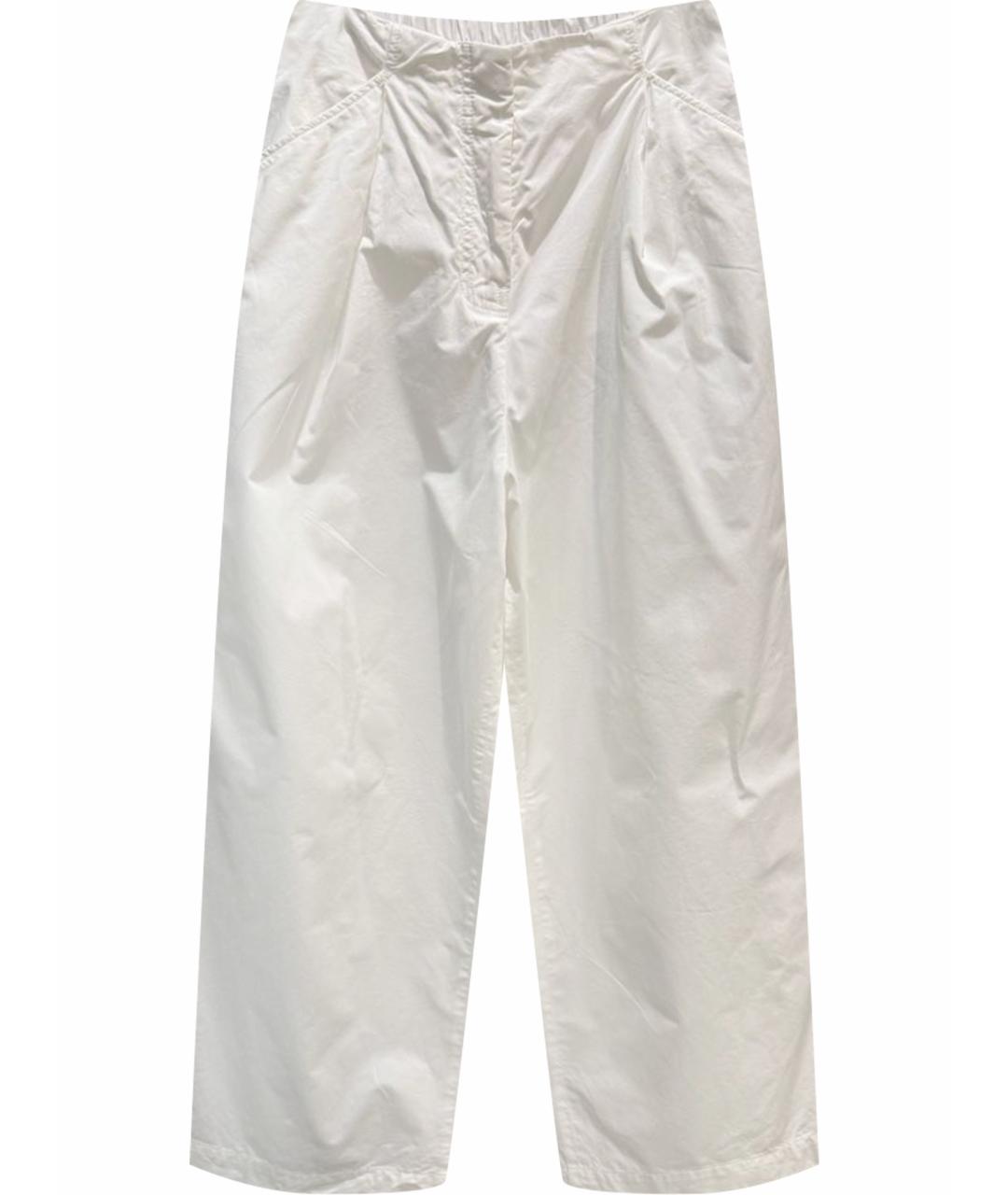 MAX MARA Белые хлопковые брюки широкие, фото 1