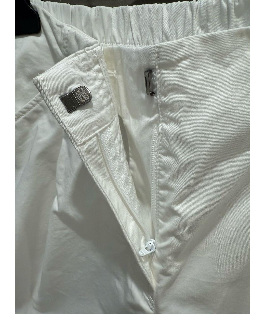 MAX MARA Белые хлопковые брюки широкие, фото 4