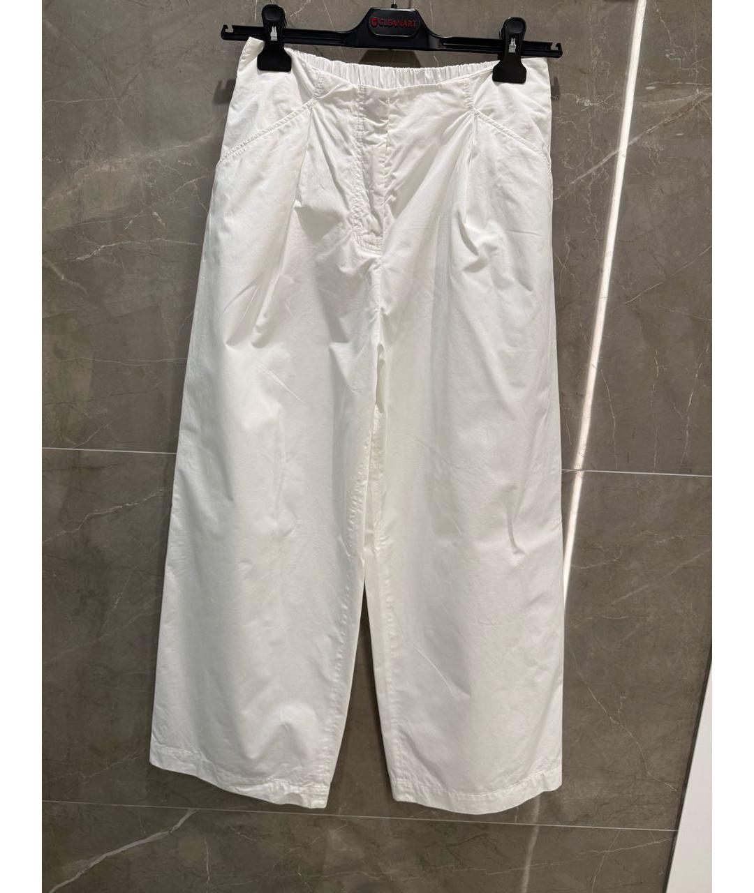 MAX MARA Белые хлопковые брюки широкие, фото 6